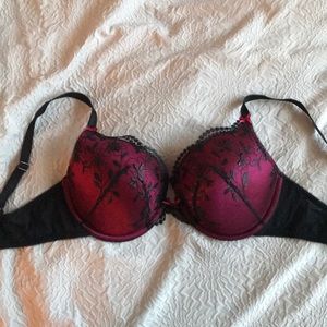 Adore Me red and black bra